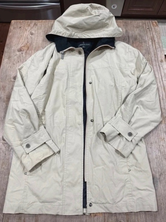 London Fog Jackets & Blazers - London Fog Beige Utility Jacket with Hood